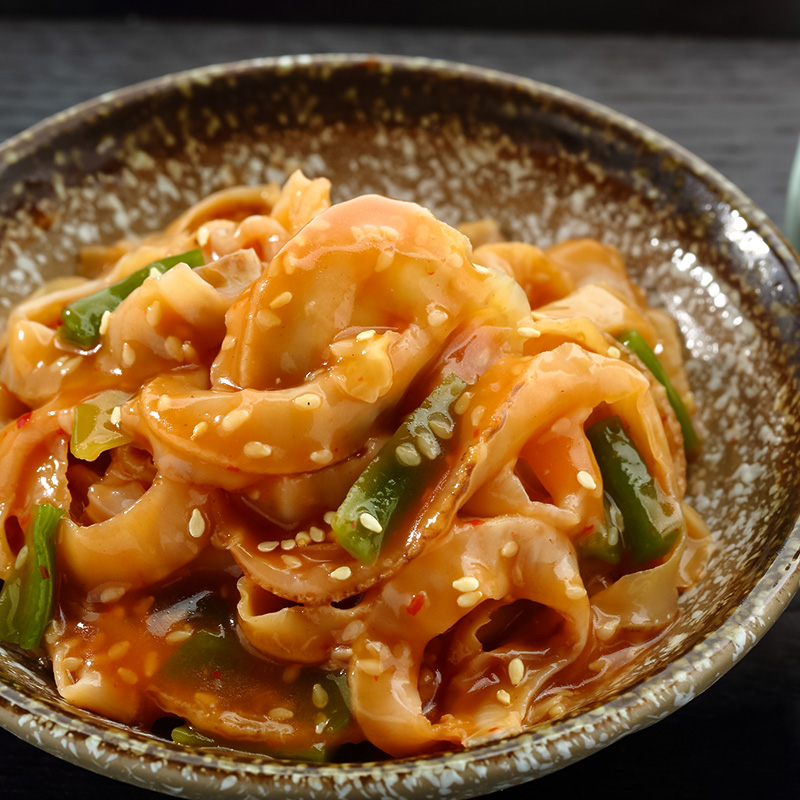 Scallop skirt with tribute vegetables